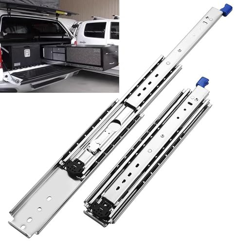 WANGJIANPENGPL Glissiere pour Tiroir Charge Lourde avec Serrure, 30cm-180cm Glissiere pour Tiroir a Extension Complète, Side Mount, Largeur 76mm, Capacité de Charge 250kg, 1 Paire(50cm/20in)