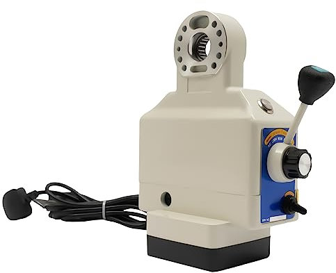 95W Milling Machine Power Feed, 0-190rpm Auto Feed with 450in.lb Torque, Aluminium Alloy Body Spiral Bevel Gear, Crash Protection for Bridgeport UK Workshops 220V