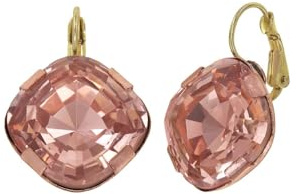 Konplott: Ohrringe To The Max pink, moderne Ohrringe mit aufwendig geschliffenem Baguette-Kristallstein in pink, für Damen/Frauen (medium)