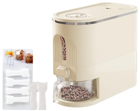 Boîte de conservation automatique de nourriture pour chat avec minuterie fraîche et bâton de séchage, kit de rangement hermétique avec gamelle pour nourriture sèche, 5 kg/10 kg (5 kg)