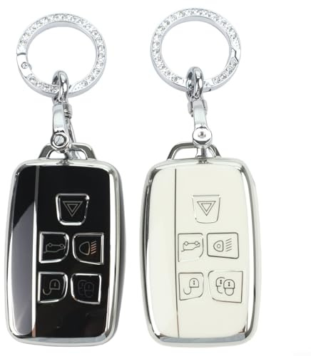 Yhenlovtt Key Cover 5-Button Protective Case Compatible with For Range Rover Sport Velar Evoque Discovery For Jaguar XF F-TYPE XE F-PACE XJ XJL XEL