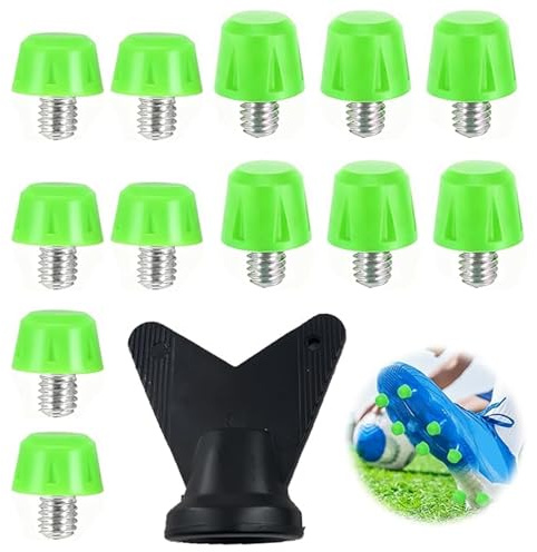 Rayakt 12Pcs Football Boot Studs Replacement – 6x8mm + 6x11mm Plastic Threaded Foot Ball Stud Compatible with Adidas Football Boots & Rugby Shoes, Rugby Boot Studs for Training Matches