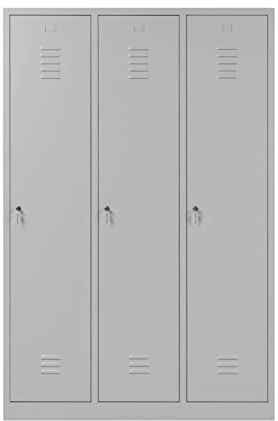 furni24 Garderobenschrank (Grau RAL 7035, 180 cm x 120 cm x 50 cm)