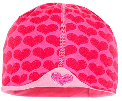 maximo Mädchen Mütze pink/rosa Herzen gefüttert, Gr. 53