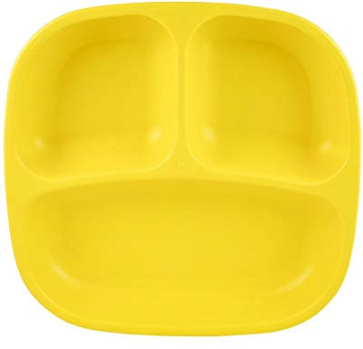 Plato infantil Re-Play con compartimentos de material reciclado. amarillo amarillo