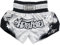 FLUORY Muay Thai Shorts, reißfeste Boxshorts MMA Kampfkick Bekleidung für Männer Frauen Kinder Kampfsport Training Grappling L weiß