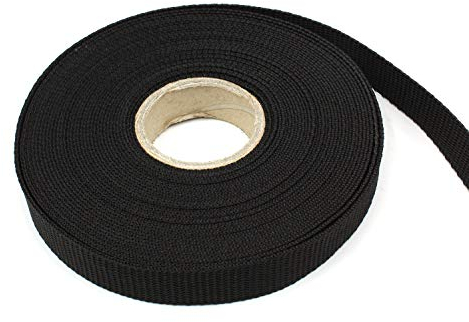 HEAVYTOOL Gurtband 15mm breit, 1,6mm stark PP Polypropylen Schwarz Reißfestigkeit 200kg (10 Meter) Made in Germany, Taschen Gurtband