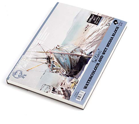 Paul Rubens Watercolour Paper Block, 140lb/300gsm Artist Quality Watercolor Paper Pad Acid Free Cold Pressed, 50% Cotton Rag, Sized 7.6 x 5.3 Inches, 20 Sheets