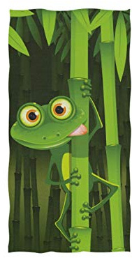 linomo Handtuch Lustig Frosch Grün Handtuch Baumwolle Gesicht Towel Dish Geschirrtuch für Kinder Mädchen Jungen