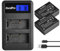 DuraPro 2Packs NP-W126 Akku + LCD Dual USB Ladegerät für Fujifilm NP-W126 NP-W126S Akku; Fuji FinePix HS30EXR HS33EXR HS50EXR X-A1 X-E1 X-E2 X-M1 X-Pro1 X-T1 X-T2 Kameras