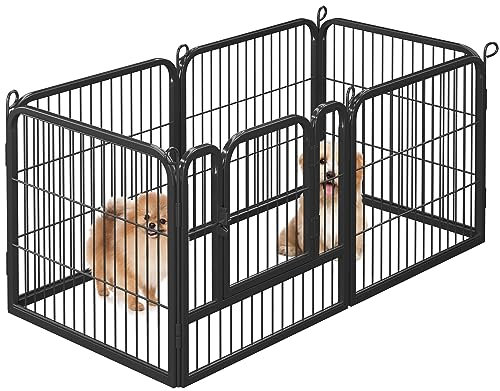 Yaheetech Lightweight Dog Playpen, 6 Panel 60cm Dog Fence Pet Exercise Pen Portable Puppy Play Pen Suitable for RV/Camping