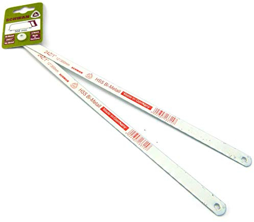 Bügelsägeblatt Metallsägeblatt 2 Stk für 300 mm Metallsägebogen Ersatzsägeblatt Eisensägeblätter Bi-Metall HSSE Cobalt 12“ 300 mm 24Z/1“