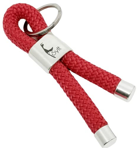 ALSTERschmuck Sylt SCHLEIFE - LASERgravur - Schlüsselanhänger - rot