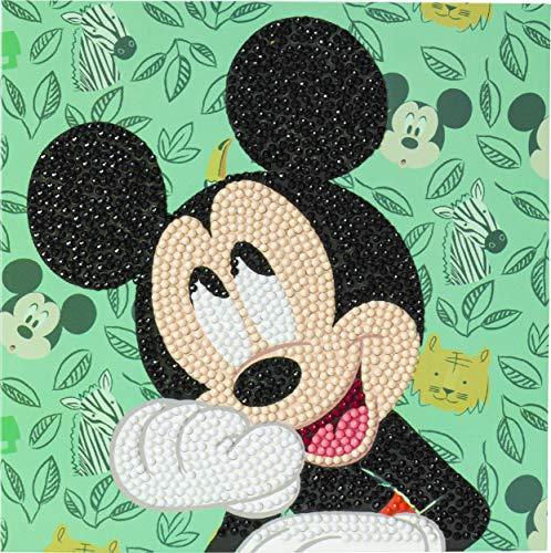 Craft Buddy Crystal Art CCK-DNY805 Happy Mickey, 18x18cm Crystal Art Card, Multi