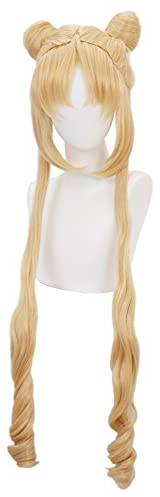 HIROAKIYA Sailor Moon Usagi Tsukino Wig, Pretty Guardian Sailor Moon Princess Serenity Usagi Tsukino Cosplay Wig with Wig Cap