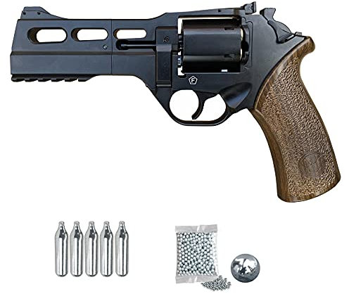 Revólver Chiappa Rhino 50 DS (Negro) | Pistola de balines (Bolas bb's de Acero y perdigones) y CO2 semiautomática Calibre 4.5mm