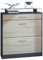 Vladon Schuhschrank Loret, Schuhkipper für 16 Paar Schuhe mit 2 Klappen, 1 Schublade und Glasablage, Anthrazit matt/Eiche sägerau, (89 x 104 x 23 cm).