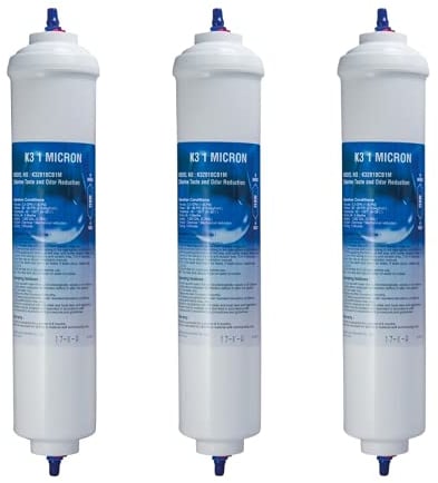 Microfilter K3 - 3 filtri originali per frigorifero, 1 micron, compatibili con Samsung, LG, Daewoo, Rangemaster, Beko