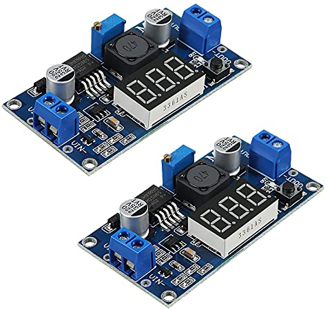 ARCELI 2Pcs DC-DC Convertitore di tensione Buck Modulo di alimentazione Modulo step-down regolabile Modulo di alimentazione stabile 36V 24V da 12V a 5V 2A con display a LED