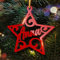 Personalisierte Weihnachtskugel - Lasergeschnittene Weihnachtsornamente mit personalisiertem Namen (Model: Star, Gloss Rouge/Rot)