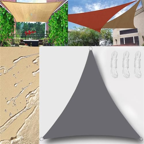 Voiles d'ombrage pour Patio Triangulaire Rectangulaire Voile d'ombrage avec Corde Libre Imperméable Résistant UV98% pour Jardin Terrasse Camping Piscine Extérieur Balcon 1.6x1.6x1.6m Gris