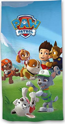 arlis Strandtuch Paw Patrol oder Badetuch Paw Patrol, 70 x 140 cm, aus Baumwolle (Paw Patrol-Handtuch)
