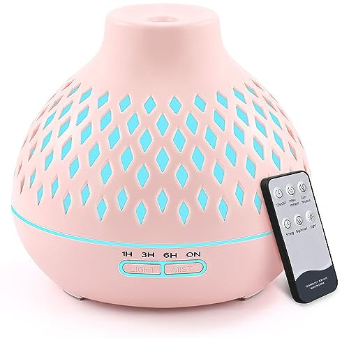 SPLITSKY 400ML Essential Oil Diffuser, Scent Diffuser with Remote Control, Cool Mist Aromatherapy Air Humidifier, Electric Nebulizer with 7 LED Light Colors,for Bedroom, Home