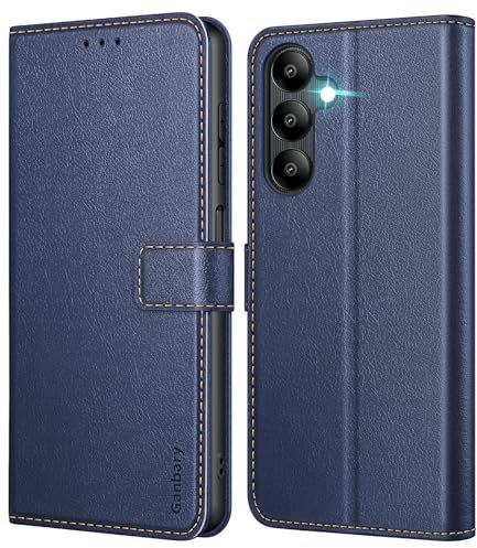 Ganbary Coque pour Samsung Galaxy A05s, [Housse en Cuir PU Premium] [Etui à Rabat] [Pochette de Portefeuille], Étui de Protection pour Samsung Galaxy A05s - Bleu
