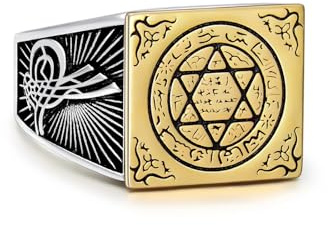 PYTALI Star of David Ring Star of the Seal of the Prophet Solomon Sterling Silver Ring for Men Turkish Handmade Solid Ring