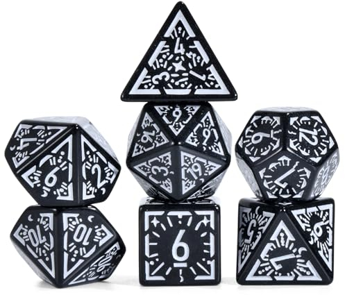FLASHOWL Uhrenwürfel DND-Würfel Sterne und Mondwürfel W20 Retro-Würfel D&D-Würfelset mit polyedrischen Rollenspielwürfeln D20 Dungeons and Dragons