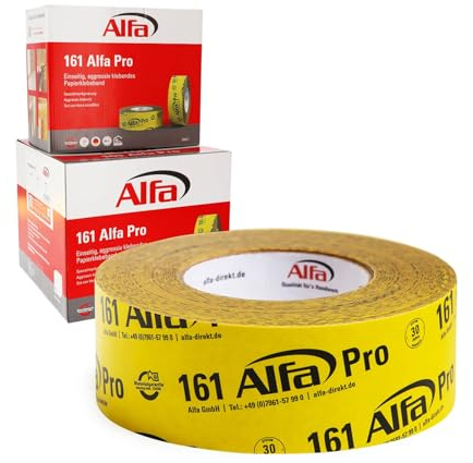 Alfa 1x Pro Spezialklebeband 50 mm x 40 m Profi-Qualität Dampfbremsen Dampfsperren Dachfolien aggressiv klebendes luftdichtes Folienklebeband/Systemklebeband