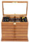RainWeel Schmuckkasten aus Holz Groß Schmuckkästchen mit 6 Ebenen Vintage Schmuckschatulle mit Spiegel und Schloss in Braun