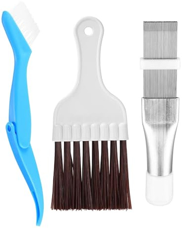 ieron Air Conditioner Condenser Cleaning Kit - 3 Pcs Coil Brushes, Stainless Steel Fin Comb, AC & Refrigerator Evaporator Cleaner
