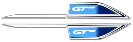 ikleu 2 Stück Auto Metall Aufkleber seitlicher Kotflügel, Für Peugeot gt GTI gtline 508 5008 3008 208 2008 308 Logo Abzeichen Emblem Edelstahl Car schmücken Außenzubehör,A