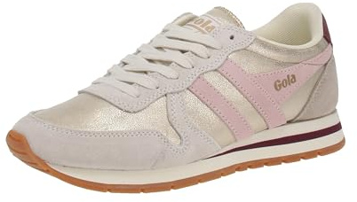 Gola Unisex Daytona Blaze Sneaker, Gold/Chalk Pink/Windsor Wine, 37 EU