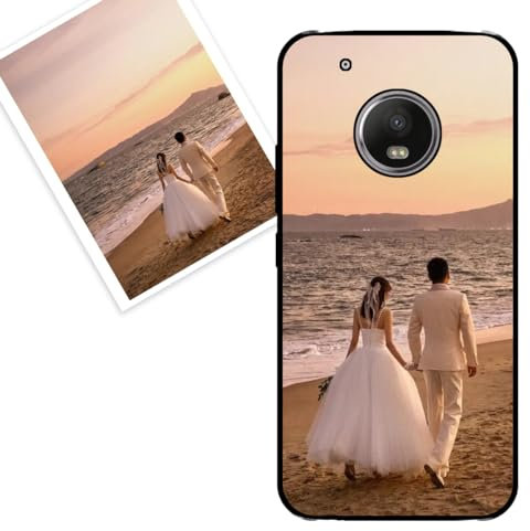 KARTXITAI Funda Personalizada Compatible con Motorola Moto G5 Plus, Carcasa Personalizado con tu Foto o Texto Imagen, Protectora con Tacto Suave y Sedoso,Gel Flexible,Regalo Original -Negro