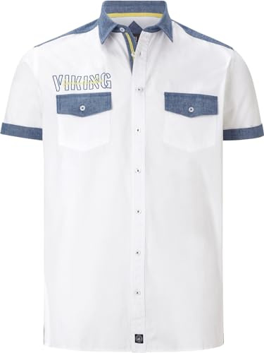 Jan Vanderstorm Herren Kurzarmhemd Herkko | Reine Baumwolle | große Größen L-7XL weiß, 4XL (XXXXL) - 49/50