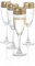 Red Co. Set mit 4 verzierten Champagnergläsern aus klarem Glas, 150 ml, mit goldenem griechischem Schlüsselrand