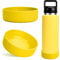 Linkidea 2 Pack Water Bottle Boot Compatible with YETI Rambler Bottle 26oz, Yonder 34oz, Silicone Anti-Slip Bottle Bottom Sleeve Bumper Protector (Alpine Yellow)