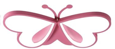 Konfiur Led Kinder Schmetterling Deckenlampe, 220V 36W Lampe Kinderzimmer Mädchen, Acryl Kinderzimmerlampe, Kreative Deckenlampe Mädchenzimmer Schlafzimmer, Rosa 50x36cm