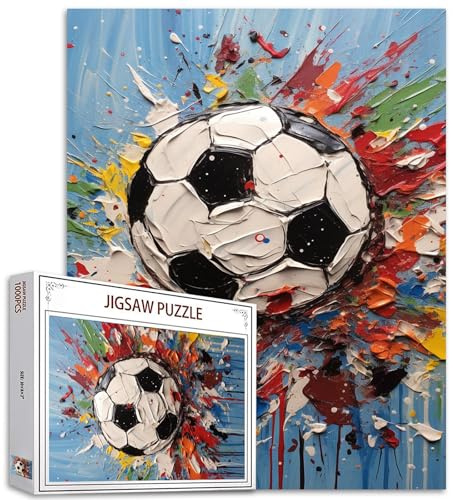 Tucocoo Fußball Sport Puzzle 1000 Teile Graffiti Street Art Puzzle für Erwachsene Einzigartiges Geschenk für Junge&Mann Ball Kunst Spielzeug Puzzles Perfekt für Spielabende Home Wall Decor