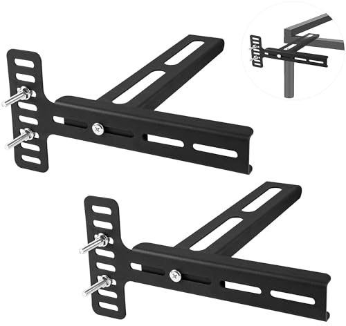VANROUG 2 Pcs Black Adjustable Base Headboard Bracket, Bed Frame Adapter, Headboard Attachment Bracket for Metal Bed Frame