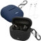 2X easyBee Hülle Kompatibel mit Xiaomi Redmi Buds 6 Lite Earbuds, mit 2 Karabiner Anti-Verlust-Gurte, Liquid Silikon Case Stoßfest Schutzhülle Bluetooth Kopfhörer Tasche - Schwarz Blau