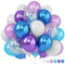 Luftballons Snowflake Frozen, 12 Zoll Frozen Metallic Blau Lila Weiß Geburtstag Luftballon mit Schneeflocken Konfetti Latex Ballons Party Deko für Mädchen Geburtstag Winterparty Hochzeit Deko