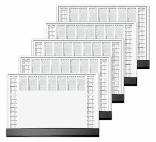SIGEL Papier-Schreibtischunterlage DIN A2 Kalender 2026-2027 5er Set | H6365/5, 40 Blatt je Block mit Schutzleiste