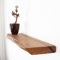 Étagère murale en bois massif à bords naturels - Panneau épais rustique à bords irréguliers pour décoration d'intérieur (marron, 40 x 25 x 2,5 cm)