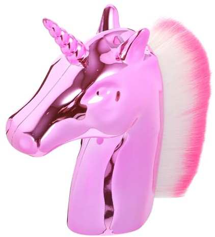 LOLIPPYY Make Up Pinsel Foundation Puderpinsel Kunststoffgriff Roségold Cartoon Design für Frauen Mädchen Geschenk