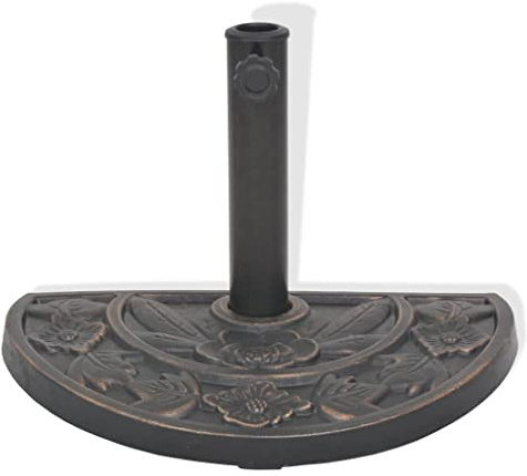 Tomostar Pied de Parasol, Support Socle de Parasol Base de Lestage en résine Demi-Cercle Bronze 9 kg
