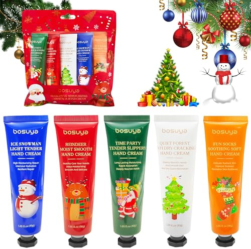 5 PCS Handcreme Weihnachten Mini, Handcreme Mini, 5-Parfümierte | Weihnachts handcreme Geschenkset,für Trockene,Rissige Hände und Füße,Weihnachtsgeschenke,für Jungen und Mädchen-B