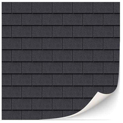 12 Pcs Dolls House Wallpaper Set, 21x30 Cm DIY Wall Stickers, Realistic Black Brick Self Adhesive Wallpaper, Ideal Dolls House Accessories, Waterproof Wall Paper for Miniature Scene Decoration